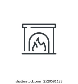 Icono de la chimenea de fuego, Ilustración vectorial