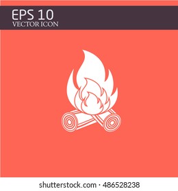 fire and firewood icon vector