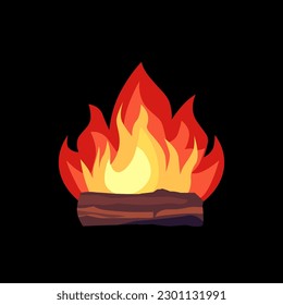 fire and firewood illustration illustration design can be isolated black background
