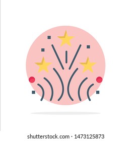 Fire, Firework, Love, Wedding Abstract Circle Background Flat color Icon