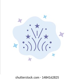 Fire, Firework, Love, Wedding Blue Icon on Abstract Cloud Background. Vector Icon Template background