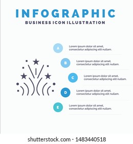Fire, Firework, Love, Wedding Solid Icon Infographics 5 Steps Presentation Background