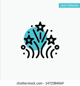 Fire, Firework, Love, Wedding turquoise highlight circle point Vector icon