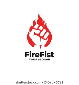 Fire fist logo vector. EPS 10 editable vector