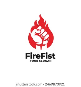 Fire fist logo vector. EPS 10 editable vector