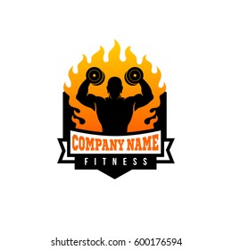 Fire Fitness Logo / Flame Workout Logo