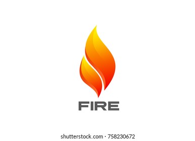 Fire Flame abstract Logo design vector template. Burn flaming campfire Logotype concept icon.