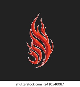fire flame abstract logo sticker