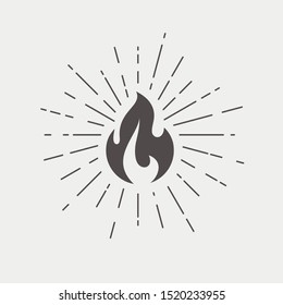 Fire flame abstract vector icon.