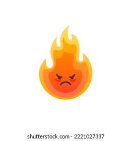 Fire flame angry icon isolated vector illustration.

