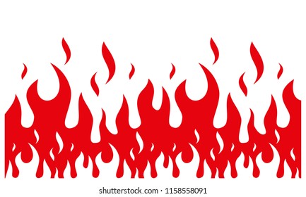 Fire flame background. Fire banner. Vector illustration.