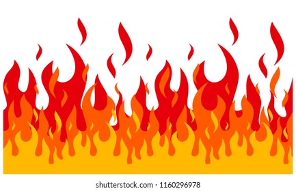 Fire flame background. Fire banner. Vector illustration.