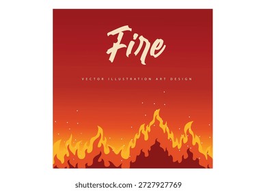 Fire flame background cartoon. Hot vector background illustration 