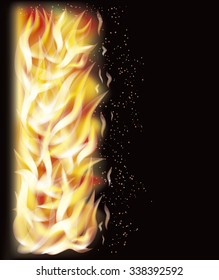 Fire flame background, vector illustration