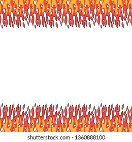 Fire flame banner horizontal. Flat illustration of fire flame banner horizontal for web design. With rad color 