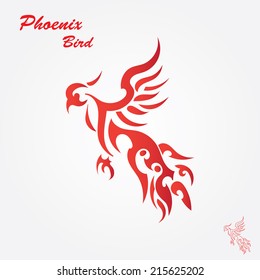 Fire Flame Bird abstract logo template. Phoenix Sport concept. Vector icon. Editable.