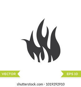 fire flame black web icon flat on white background vector template illustration 