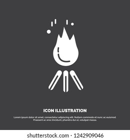 fire, flame, bonfire, camping, camp Icon. glyph vector symbol for UI and UX, website or mobile application