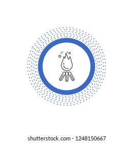 fire, flame, bonfire, camping, camp Line Icon. Vector isolated illustration
