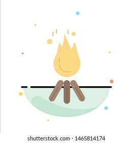 fire, flame, bonfire, camping, camp Flat Color Icon Vector. Vector Icon Template background