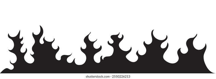 fire flame border. vector illustration clipart