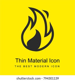 Fire flame bright yellow material minimal icon or logo design