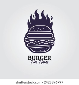 Fire Flame Burger Creative Logo Design