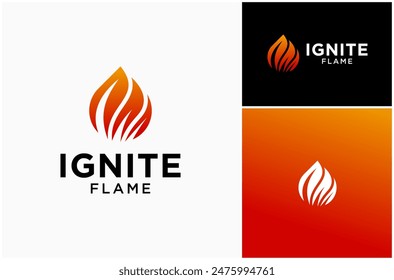 Fuego Llama Quemar Blaze Encender Calor Caliente Fiery Flaming Abstractas Moderno Vector Logo Diseño Ilustración