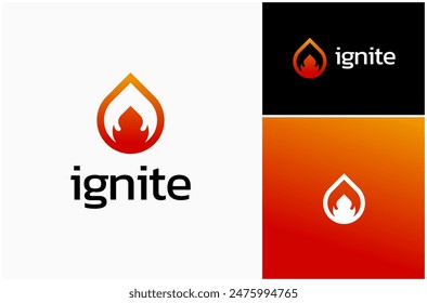 Fire Flame Burn Blaze Ignite Heat Hot Bonfire Fiery Flaming Vector Logo Design Illustration