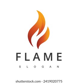 Fire Flame for Burn Gas Oil Company or Barbecue BBQ Grill logo design