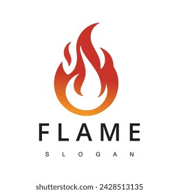 Fire Flame for Burn Gas Oil Company or Barbecue BBQ Grill logo design