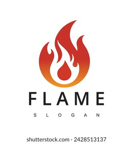Fire Flame for Burn Gas Oil Company or Barbecue BBQ Grill logo design