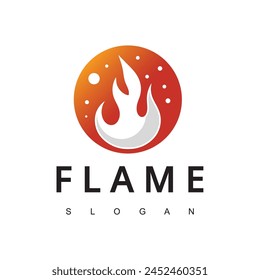 Fire Flame for Burn Gas Oil Company or Barbecue BBQ Grill logo design