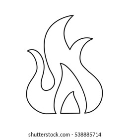 fire flame burn hot design line