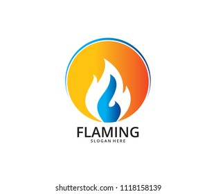 fire flame burn passion vector icon logo design template