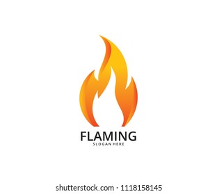 fire flame burn passion vector icon logo design template