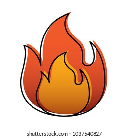 fire flame burning danger hot image vector illustration