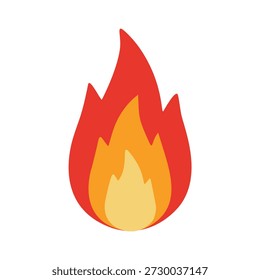 Fire flame burning icon for heat hazard and wildfire danger