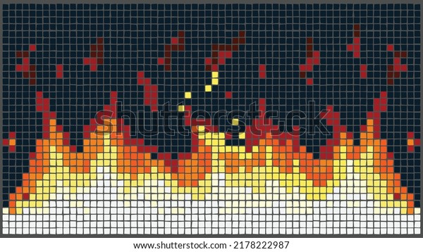 Fire Flame Burning Pixel Art Vector 库存矢量图（免版税）2178222987 | Shutterstock