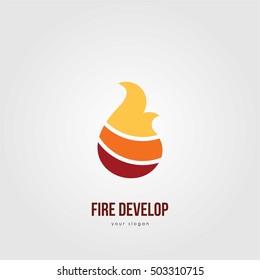 FIRE FLAME BUSINESS RED TEMPLATE EMBLEM