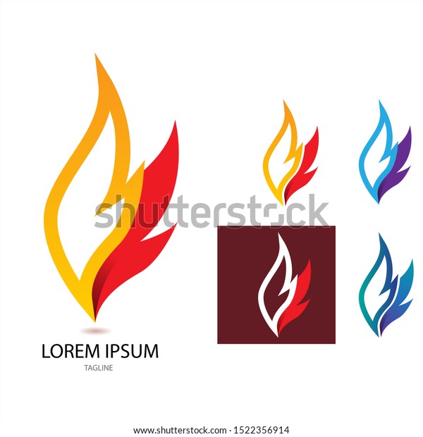 Fire Flame Butterfly Icon Flat Pictogram\
Template. Illustration Symbol. - Vector eps\
10