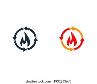 Brandflammenkreis Rotation Pfeil-Symbol Design-Vorlagenelemente