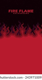 Fire flame concept burning background flat design in dark red color for wallpaper. Vector illustration.