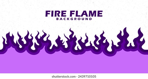 Fire flame concept burning background flat design in purple color for wallpaper. Vector illustration.