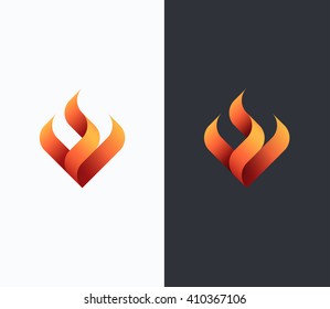 Fire, flame concept, vector isolated conceptual symbol, logo, logotype.