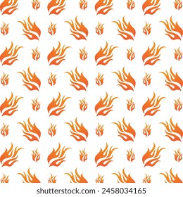 Fire flame crafty trendy multicolor repeating pattern vector illustration background design