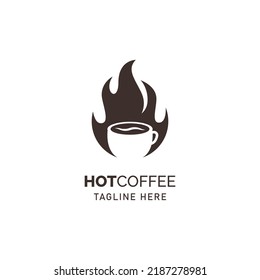 Fire flame cup a coffee creative design template for hot coffee logo icon
