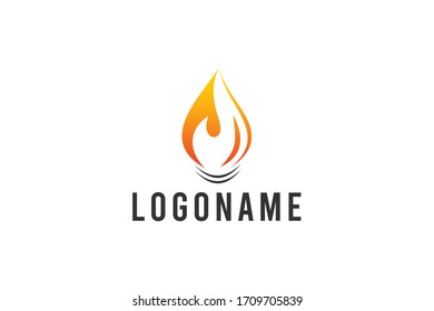 fire flame dangerous warning logo template