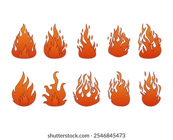 Fire Flame Design Element Set