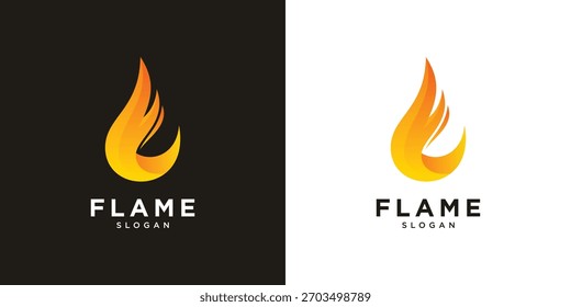 Fire flame drops logo vector design